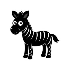 Zebra cartoon vector silhouette