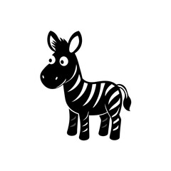 Zebra cartoon vector silhouette