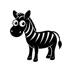 Zebra cartoon vector silhouette