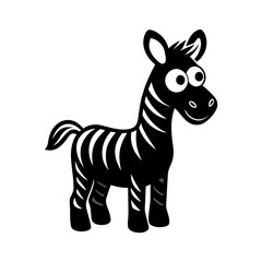 Zebra cartoon vector silhouette