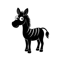 Zebra cartoon vector silhouette