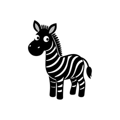 Zebra cartoon vector silhouette