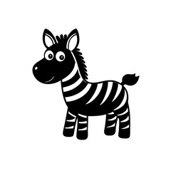 Zebra cartoon vector silhouette