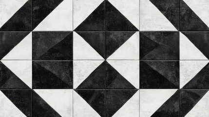 seamless black white geometric tiles texture