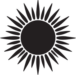 Sunburst Silhouette Vector Icon with White Background - High-Quality Illustration

