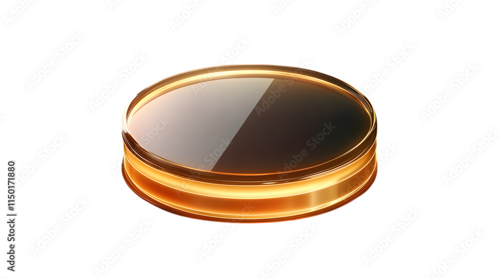 Poster golden iridescent gradient platform icon with sleek modern design for digital visuals isolated on tr