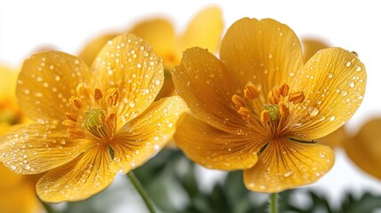 Obraz premium buttercup close up stock image isolated on a white background buttercup