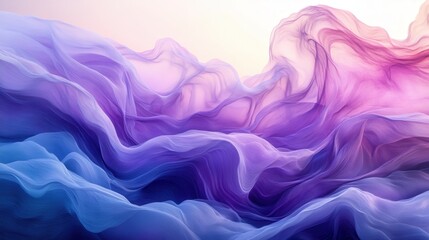 Obraz premium Abstract Flowing Fabric Waves in Pastel Colors Creating a Dreamy and Ethereal Landscape with Soft Textures and Gradient Hues