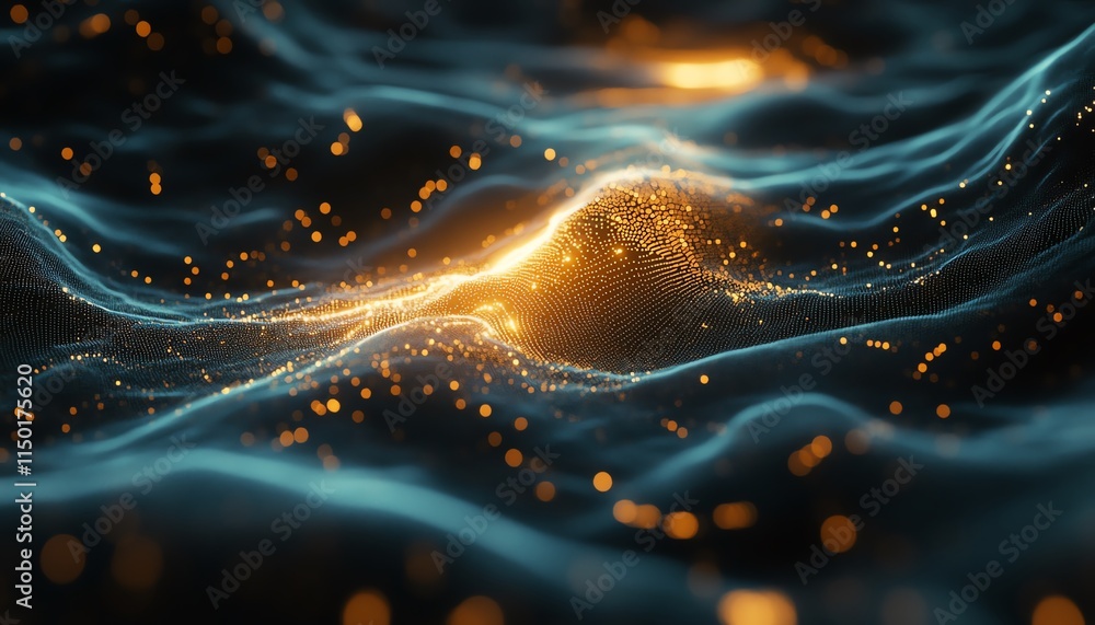 Poster advanced virtual interfaces within a digital network, continuous data exchange, representing technol