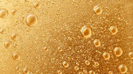 Fizzing bubbles rise in golden liquid, capturing refreshing effervescence