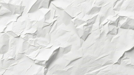 Obraz premium Deep creases, shadows, and highlights on a crumpled white paper sheet, simple, minimalistic