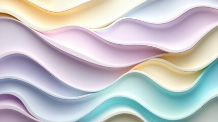 Abstract Pastel Waves Background with Soft Gradient Colors and Smooth Flowing Lines for Modern Design and Creative Projects