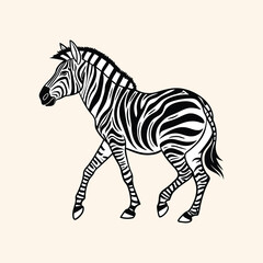 Abstract illustration featuring two monochrome zebra silhouettes vector