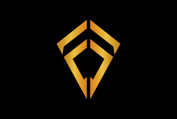 TFF ,FTF triangle logo design, FF, FT, TF, creative logo vector with black background	