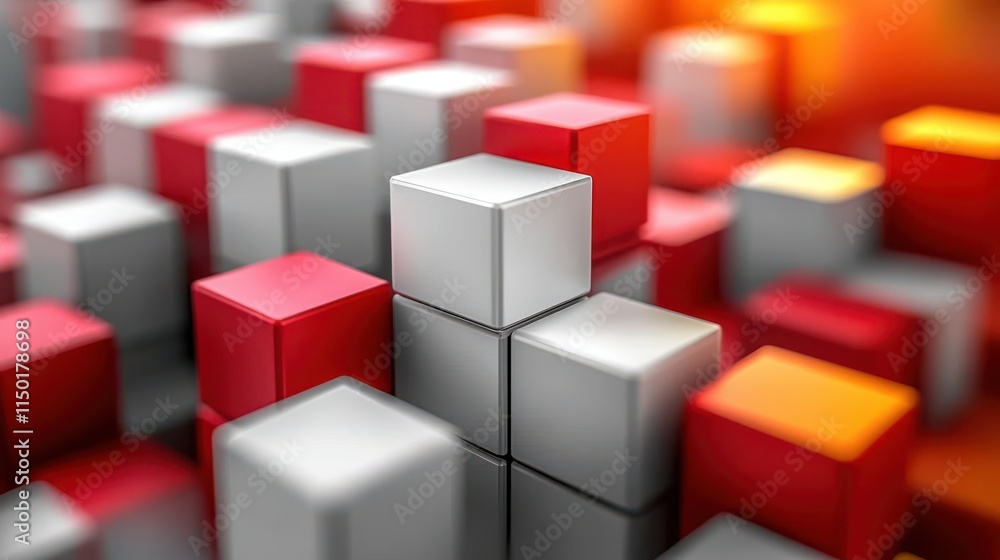 Poster cube with place for text background desi