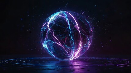 Obraz premium Purple glowing electric ball