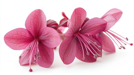 Obraz premium fuchsia close up stock image isolated on a white background fuchsia