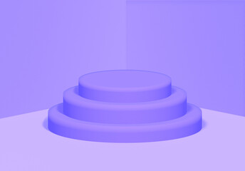 Podium display Empty room purple product design square stage minimal scene, Display plinths. Stand. red color. 3d Render