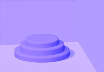 Podium display Empty room purple product design square stage minimal scene, Display plinths. Stand. red color. 3d Render