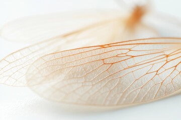 Close-up of Delicate Insect Wings with Intricate Veins