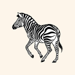 Abstract illustration featuring two monochrome zebra silhouettes vector