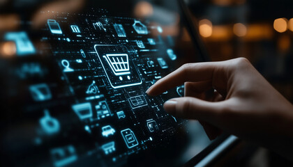 Obraz premium illustration for online shopping - digital checking out process 