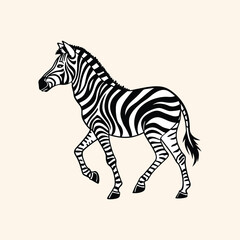Abstract illustration featuring two monochrome zebra silhouettes vector