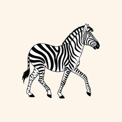 Abstract illustration featuring two monochrome zebra silhouettes vector