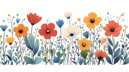 Vibrant wildflowers bloom in a colorful floral arrangement