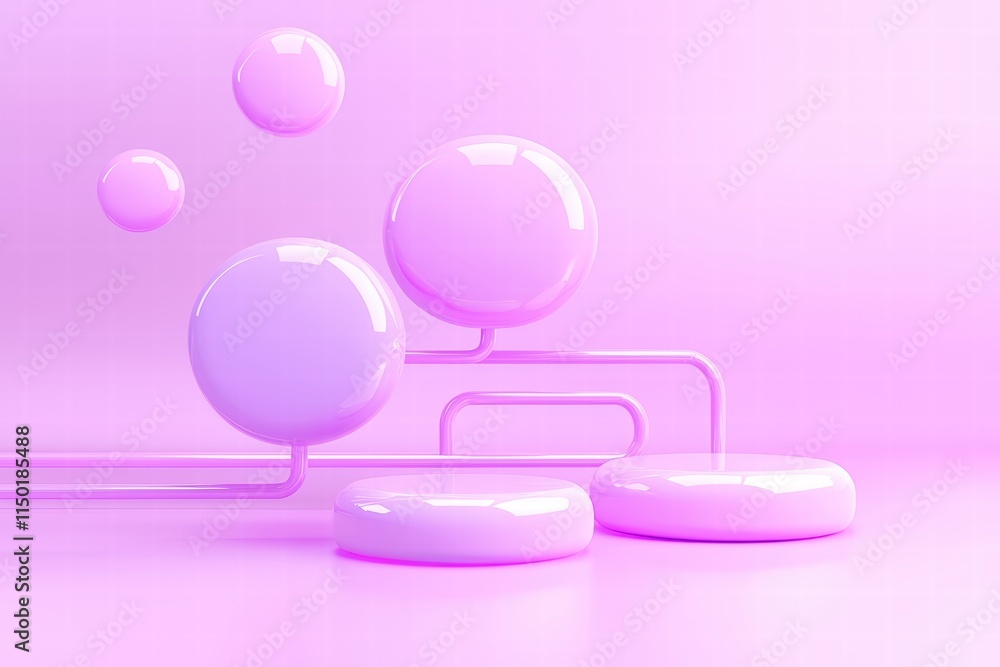 Poster abstract pink shapes create a modern and playful design for creative projects.