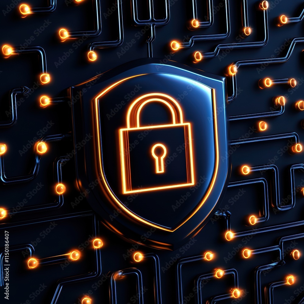 Aufkleber digital padlock symbolizing cybersecurity and data protection in modern technology.