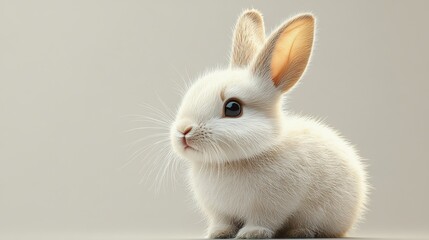 Obraz premium illustration of a white rabbit isolated on a white background white rabbit