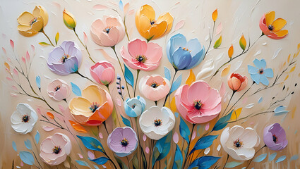 Title: A Vibrant and Delicate Floral Piece

