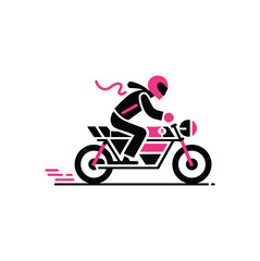 Obraz premium Road Lady Biker Black Icon On White Background. Road Biker Silhouette, Mountain Bike Racing Vector Silhouette Isolated On White Background.