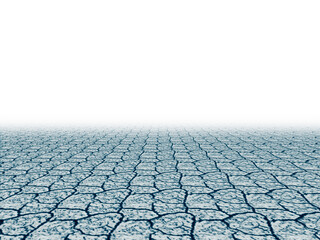 Cracked plates of ice on sea water surface with center horizon line perspective background illustration