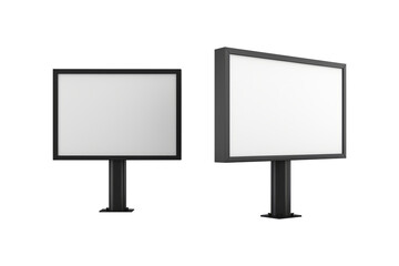 Empty advertising billboard isolated on a white background. With clipping path.
