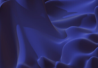 Abstract 3D blue liquid fluid circles background with smooth shapes wave fabric texture water Render