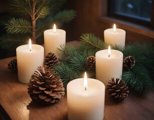 christmas decoration with candle