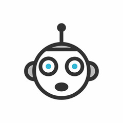 Minimalist Robot Face Vector Illustration.