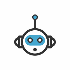Minimalist Robot Face Vector Illustration.