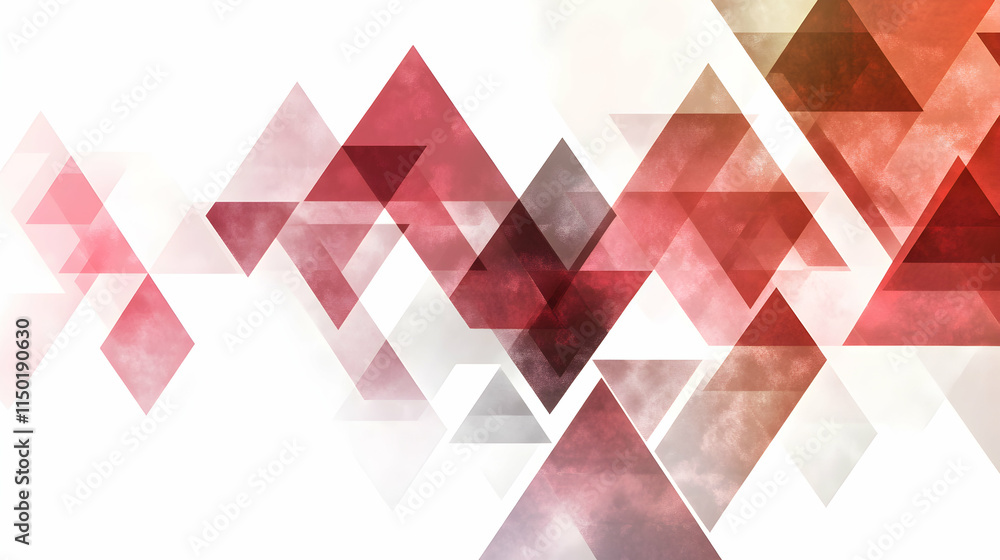 Poster abstract geometric pattern featuring red and white triangles.