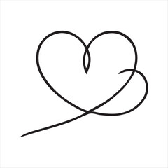 Fototapeta premium Love heart In the sign of infinity. Vector calligraphy and lettering illustration isolated on a white background 