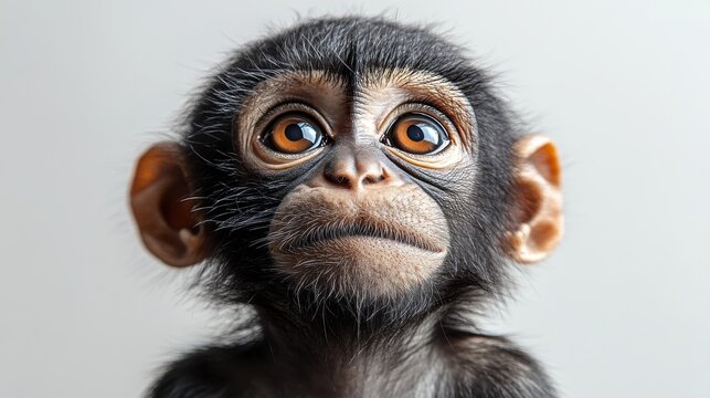 monkey close up stock image isolated on a white background monkey