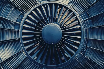 Industrial Fan Blades Cooling System Metal Texture Engineering Design