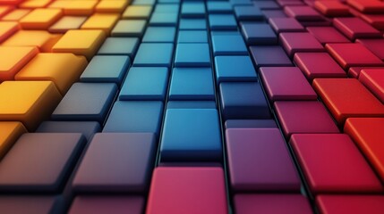 rendering of colored surface with squar