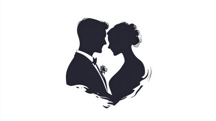 Illustration of couple's romantic embrace