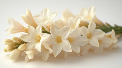 Fototapeta premium tuberose close up stock image isolated on a white background tuberose