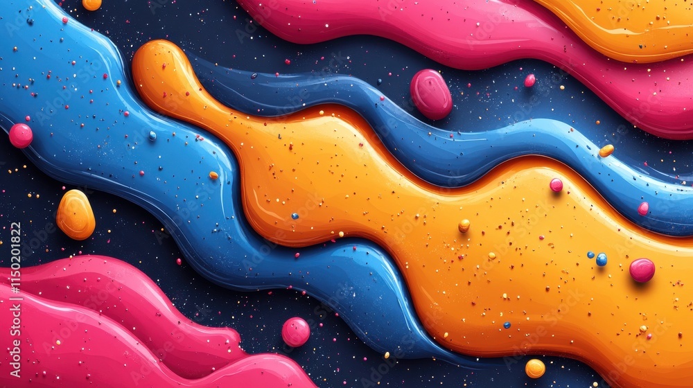 Aufkleber illustration abstract colorful seamless pattern dynamic splash liquid shape background design for po