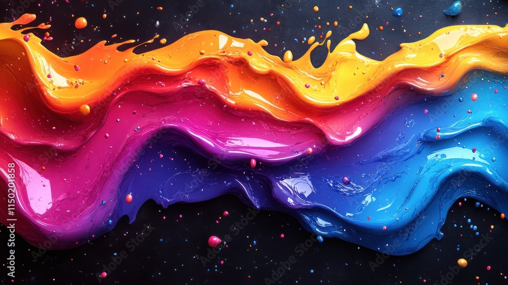 Aufkleber illustration abstract colorful seamless pattern dynamic splash liquid shape background design for po