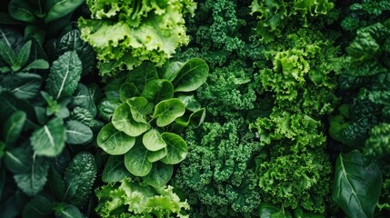 A productive hydroponic farming system, with rows of leafy greens growing without soil,